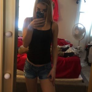 hollister blue jean shorts